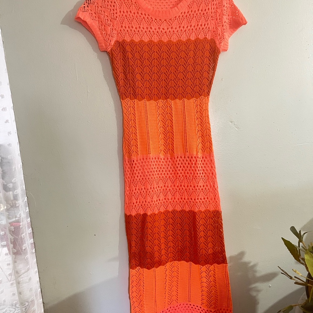 Women’s Orange & Coral Knit Dress
